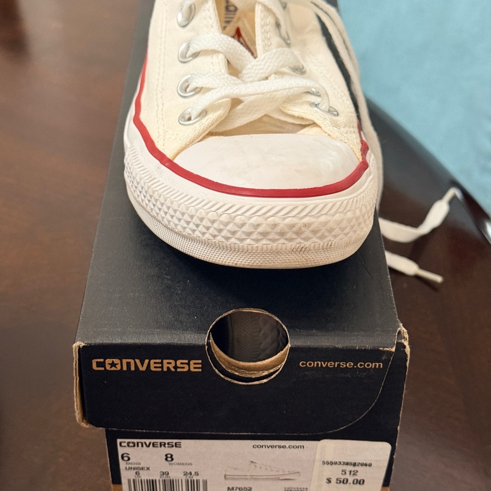 Converse Womens Cream and Red Sneakers